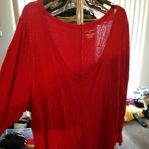 ❤Red long sleeve shirt, Lane Bryant (26/28)